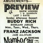 Franz on Same Marquee with Buddy Rich
