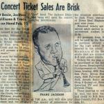Newspaper Clipping For Concert Featuring Franz and Count Basie
