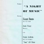 Concert Program for Count Basie Featuring Franz and the Jass All-Stars