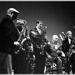 Franz at the "Greatest Living Tenor Saxophonists" Concert in 2005 (from left:  Von Freeman, Ira Sullivan, Eric Alexander and Johnny Griffin