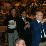 A New Orleans Style "Happy Birthday" March (Hugh Leal (banjo), Eric Schneider (clarinet) and George Bean (trumpet)  (photo credit:  John Eby, Dowagiac Daily News)