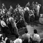 Franz with Duke at Carnegie Hall jam session circa 1943-44 (Franz is between the guitar and trumpet players)  (photo credit LIFE Magazine)