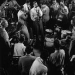 Franz with James P. Johnson, Eddie Condon and others at Carnegie Hall circa 1943-44 (Franz is the sax in front)  (photo credit LIFE Magazine)